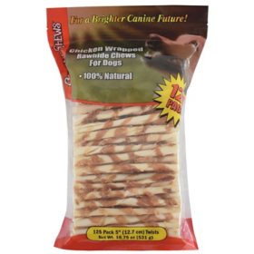 Canine Chews Chicken-Wrapped Rawhide Chews for Dogs 125 ct.