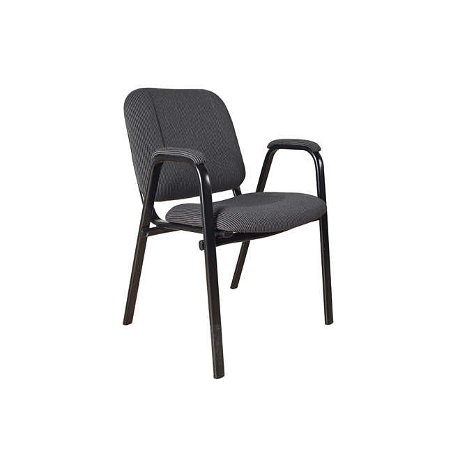 Stack Chair with Arms, Gray