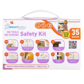 Dreambaby Adhesive Household Safety Kit, No Tools & No Screws (35 pcs.)