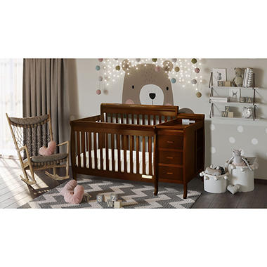AFG Kimberly 3-in-1 Crib, Changer with Toddler Rail and Deluxe Mattress
