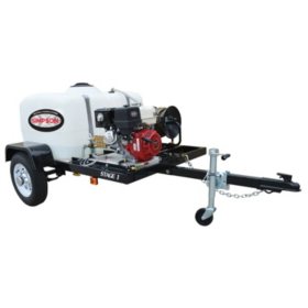 SIMPSON 4200 PSI at 4.0 GPM with HONDA GX390 CAT Triplex Pump Industrial Gas Powered Pressure Washer Trailer 49-State