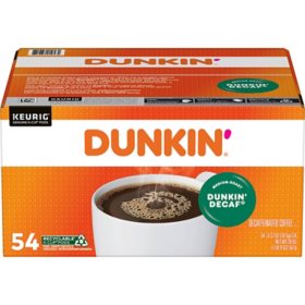 Dunkin' Donuts Decaf Coffee K-Cups, Medium Roast 54 ct.