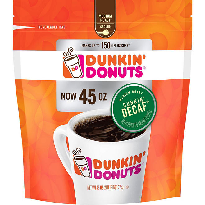 Dunkin' Donuts Ground Coffee, Decaffeinated (45 oz.)