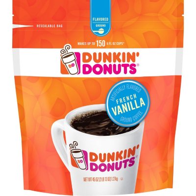 Dunkin Donuts French Vanilla Blend Ground Coffee Medium Roast 45 Oz Sam S Club