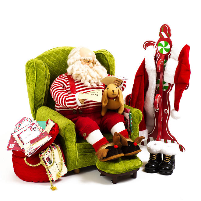 Fabric Santa Set - Green Chair