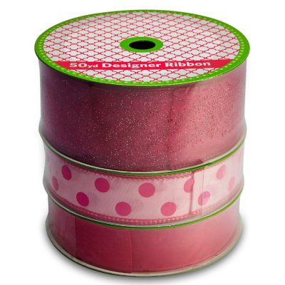 Ribbon - Dupioni Supreme Wired Edge, Shocking Pink, 1-1/2 Inch, 10 Yards