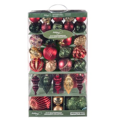 Member's Mark Shatterproof Ornament Collection, Christmas Luxe (77 ct ...