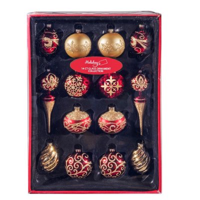 Member's Mark Glass Ornament Collection, Classic & Luxe Christmas (14 ...