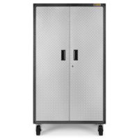 Gladiator 36-inch Ready to Assemble Steel Rolling Garage Cabinet in Silver Tread