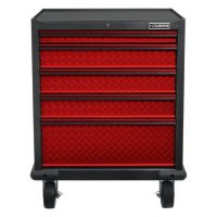 Gladiator 28-inch Premier Series Pre-Assembled Steel 5-Drawer Rolling Garage Cabinet in Racing Red Tread