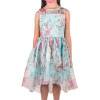 Zunie Girl Mint Floral Special Occasion Dress