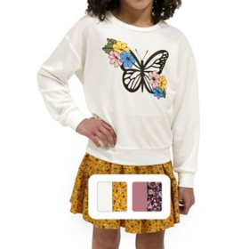 Zunie Girl 2-Piece Sweatshirt Skirt Set