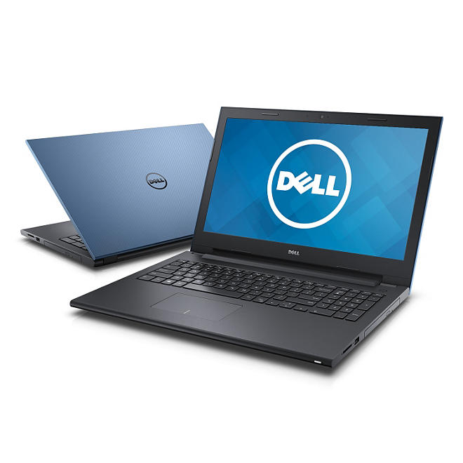 Dell 15.6" Notebook, Intel Core i3-4005U, 4GB Memory, 500 GB Hard Drive, with Windows 10 - Various colors: Blue, Red , Black