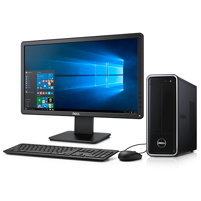 Dell Desktop Bundle with 20" Monitor I3647-2311BK, Intel Core i3-4170, 4GB Memory, 1TB Hard Drive, Windows 10, includes Keyboard and Mouse