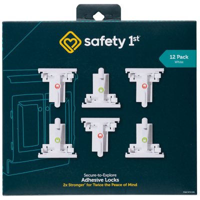 safety 1st secure-to-explore adhesive locks, 12 locks, white