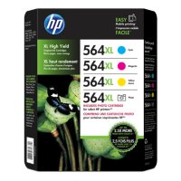HP 564XL High Yield Original Ink Photo Cartridges, Combo Pack, 4 Pack, 750 Page Yield