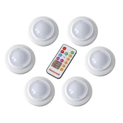 Energizer Battery Operated Dimmable LED Puck Light with Remote, 6 Pack,  White