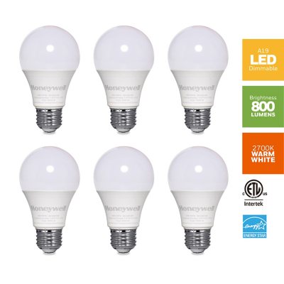 Honeywell 1600 Lumen A21 LED Dimmable Light Bulbs - Natural White (6-pack) - Sam's