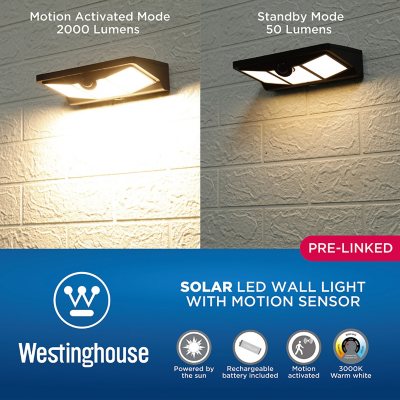 Westinghouse Solar Motion Activated Linked Wall Light 2000 Lumens