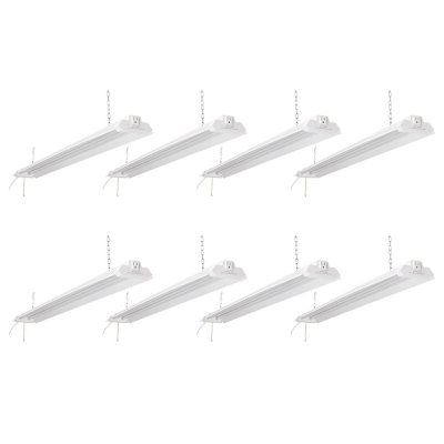 Honeywell 5000 Lumen 4 LED Metal Shop Light White Finish 8 pk