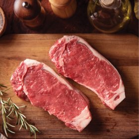 Grizzly Ridge Premium Bison New York Strip Steaks (6ct., 10 oz. each), Delivered to your doorstep