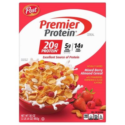 Premier Protein Breakfast Cereal Mixed Berry Almond (30 oz.) Sam's Club
