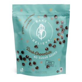 Bake Believe No Sugar Added Dark Chocolate Chips 32 oz.