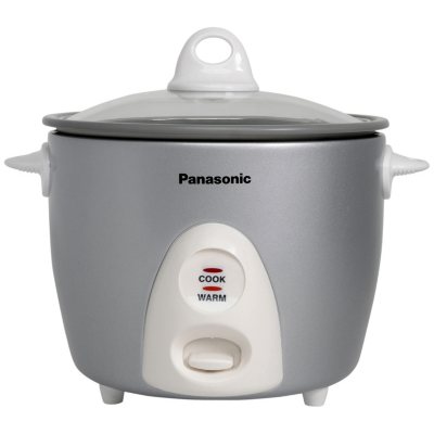 Panasonic 10-Cup Rice Cooker/Steamer with Glass Lid in Silver 