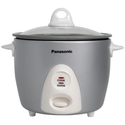 Panasonic 10-Cup Rice Cooker/Steamer with Glass Lid in Silver