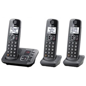 Panasonic KX-TGE633M DECT 6.0 Expandable Cordless Phone System with 3 Handsets