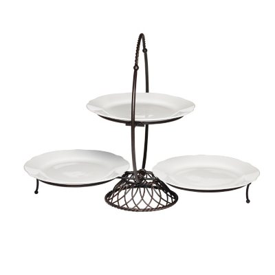 3 TIER WIRE BUFFET SERVER W/ 3 PLATES Sam's Club