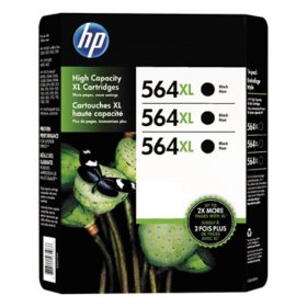 HP 564XL High Yield Original Ink Cartridge, Black, 3 Pack, 550 Page Yield