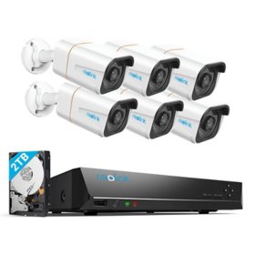 Reolink 4K+/10MP 8-Channel 6 Bullet Cam NVR Wired Security System with 2TB HDD & Smart Detection