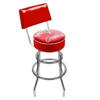 Corvette C2 Padded Swivel Bar Stool with Back (Assorted Colors)