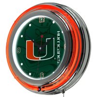 University of Miami Neon Wall-Mounted Clock (Assorted Styles)