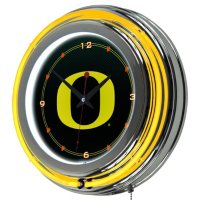 University of Oregon Wall-Mounted Neon Clock (Assorted Styles)