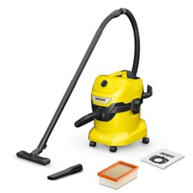Karcher WD 4 Multi-Purpose 5.3 Gallon Wet-Dry Vacuum Cleaner With Attachments