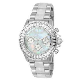 Invicta Angel Ladies Quartz 38mm Stainless Steel and Resin, MOP Dial Watch		
