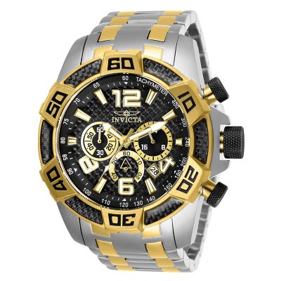 Invicta Mens PRO DIVER SCUBA Chronograph Gold Tone Black Dial