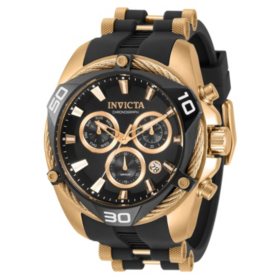 Invicta Men's Bolt Quartz 50mm Gold and Black, Black Dial