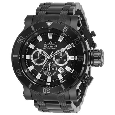 Invicta Men's Coalition Forces Quartz 52mm Black Stainless Steel, Black Dial