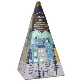  Light-Up Pyramid Tin with Swiss Milk Chocolates Truffles