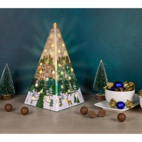 Swiss Milk Chocolate Truffles Holiday Light Up Pyramid Tin