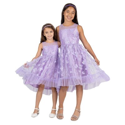 Rare Editions Occasion Dress Purple L 10/12:- Purple, L 10/12