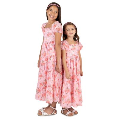 Rare Editions Chiffon Maxi Dress Pink Xs 4/5:- Pink, XS 4/5