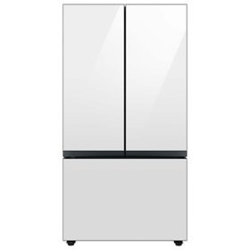 Samsung 24 cu. ft. Smart BESPOKE 3-Door French-Door Refrigerator with Customizable Panel Colors and AutoFill Water Pitcher in White Glass