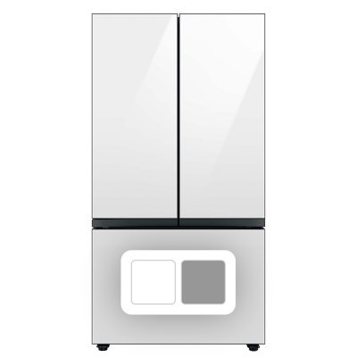 Samsung Bespoke 30 Cu. Ft. Smart 3-Door French-Door Refrigerator (White Glass):- White Glass