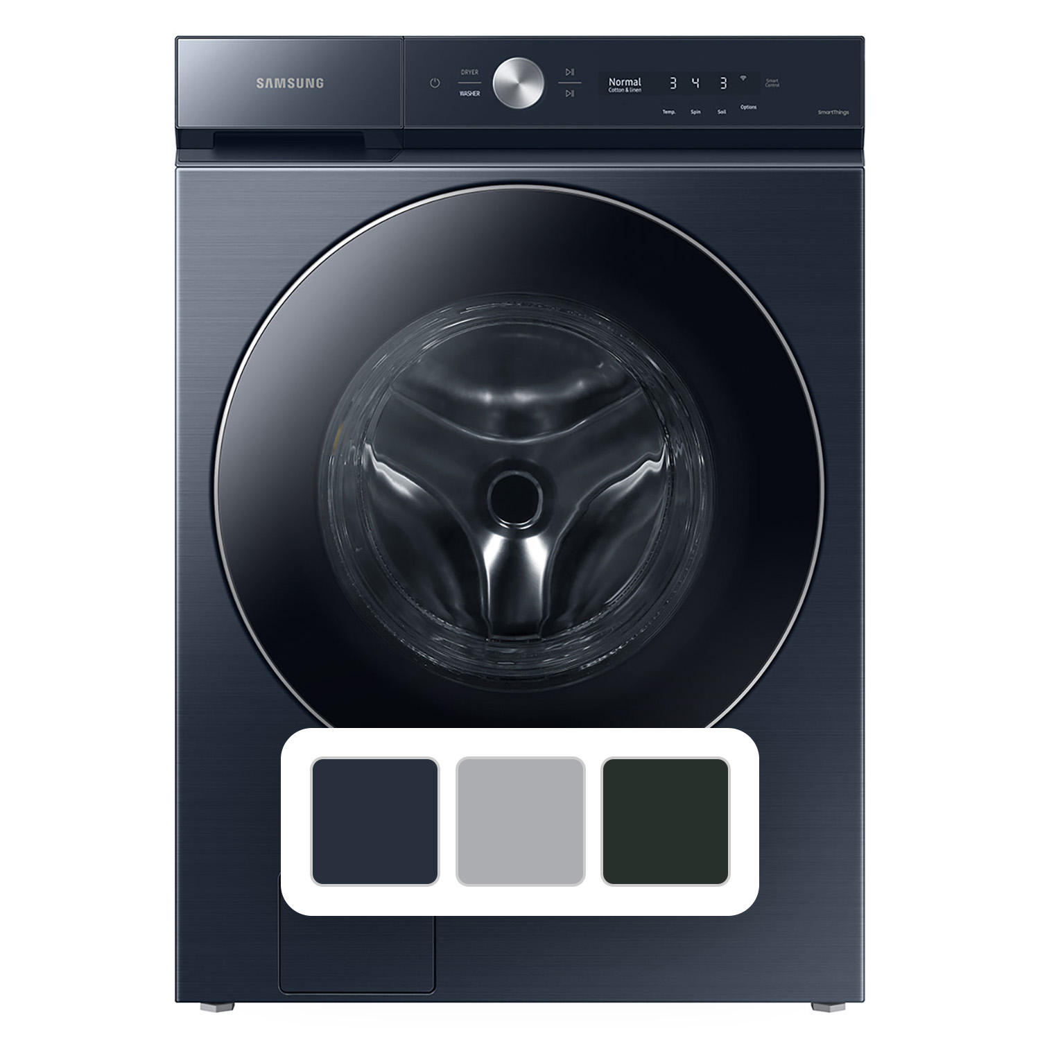 BSamsung Bespoke 5.3 Cu. Ft. Front Load Washer w/ AI OptiWash & Auto Dispense (Navy Blue)