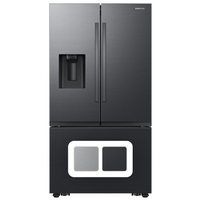 Samsung 31 Cu. Ft. Extra Large Capacity French Door Refrigerator w/ External Water & Ice Dispenser:- Black Stainless