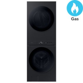 Samsung Bespoke 4.6 cu. ft. Ultra Capacity Single Unit AI Laundry Hub™ Washer with Flex Auto Dispense and 7.6 cu. ft. Gas Dryer in Brushed Black